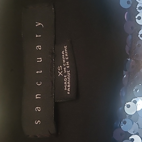 Sanctuary Short Sleeve Sequined Rainbow Striped Top - Picture 6 of 7